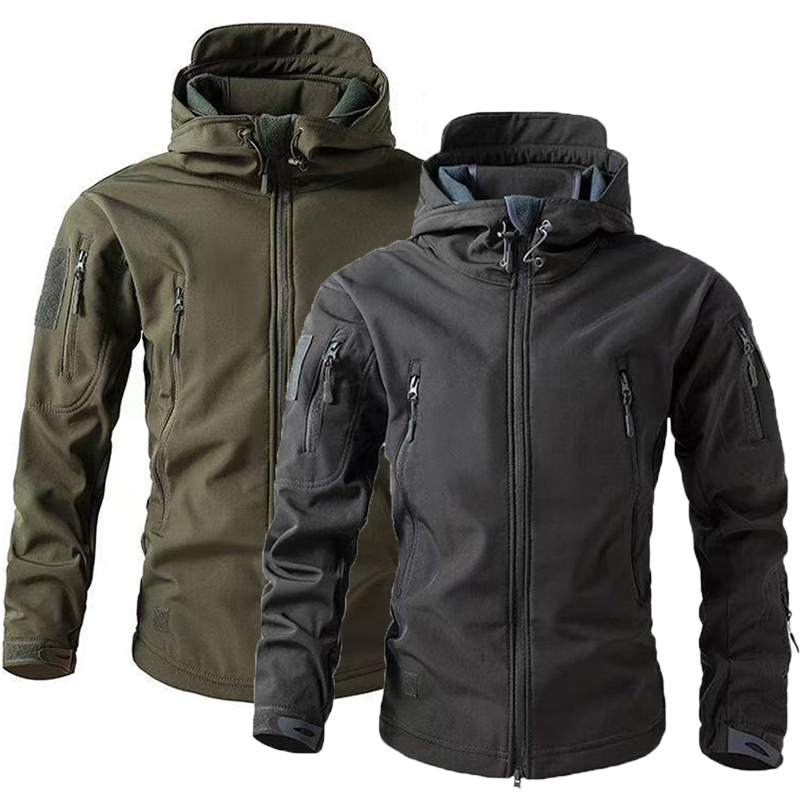 Outdoor Sport Coat - Uomo Autunno Inverno Caldo Softshell Cappuccio