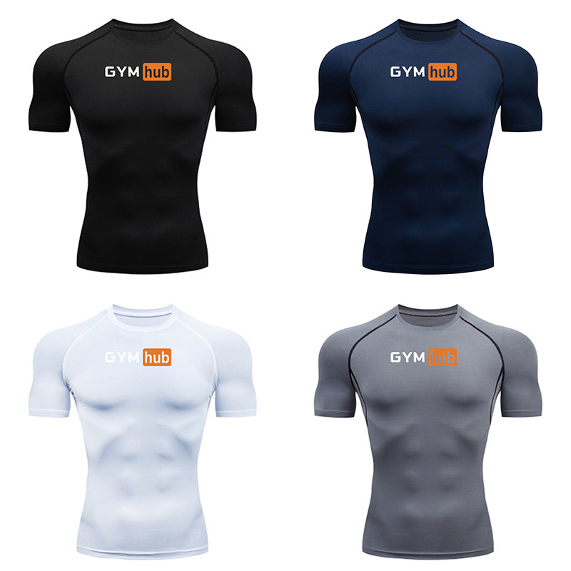 Outdoor Sport.Hub - Maglietta a Compressione Stampata per Uomo,